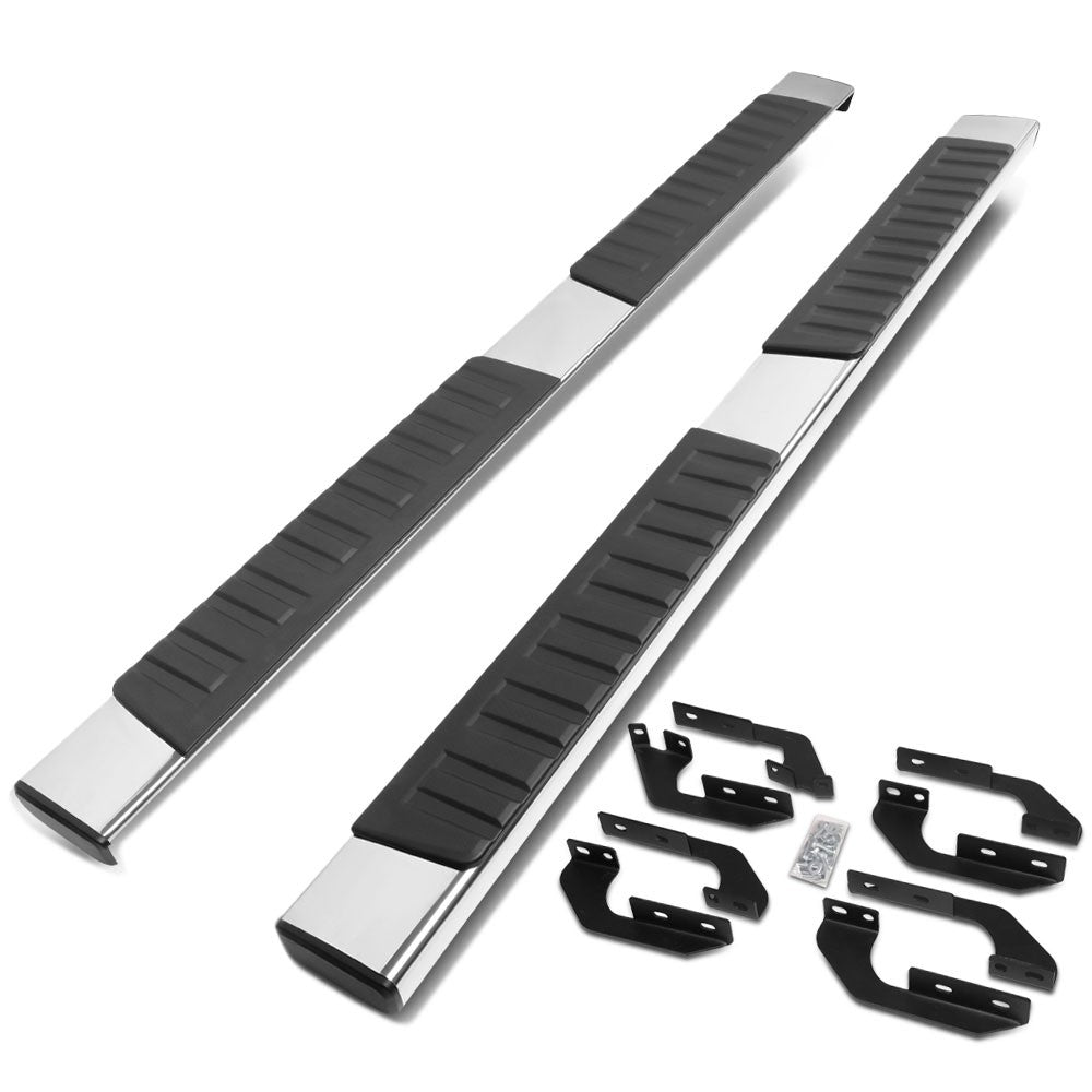 Flat Board Cross Chrome/Black Running Board Nerf Bar For 07-21 Tundra Crew Cab
