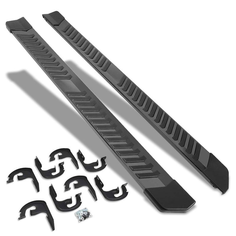 Flat Board Stripe Pad Black Running Board Nerf Bar For 04-14 F-150 Extended Cab