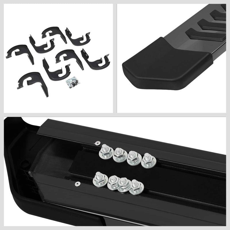 Flat Board Stripe Pad Black Running Board Nerf Bar For 04-14 F-150 Extended Cab