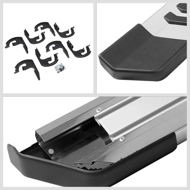 Flat Board Stripe Pad Metal Running Board Nerf Bar For 04-14 F-150 Extended Cab
