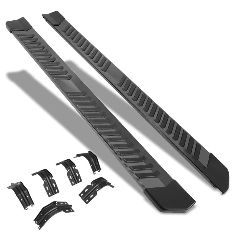 Flat Stripe Pad Black Running Board Nerf Bar For 99-16 Ford S.Duty Extended Cab