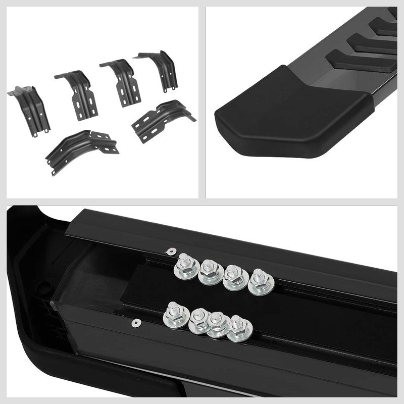 Flat Stripe Pad Black Running Board Nerf Bar For 99-16 Ford S.Duty Extended Cab