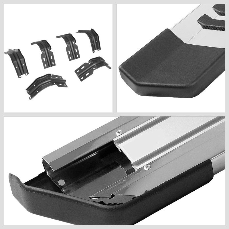 Flat Stripe Pad Metal Running Board Nerf Bar For 99-16 Ford S.Duty Extended Cab