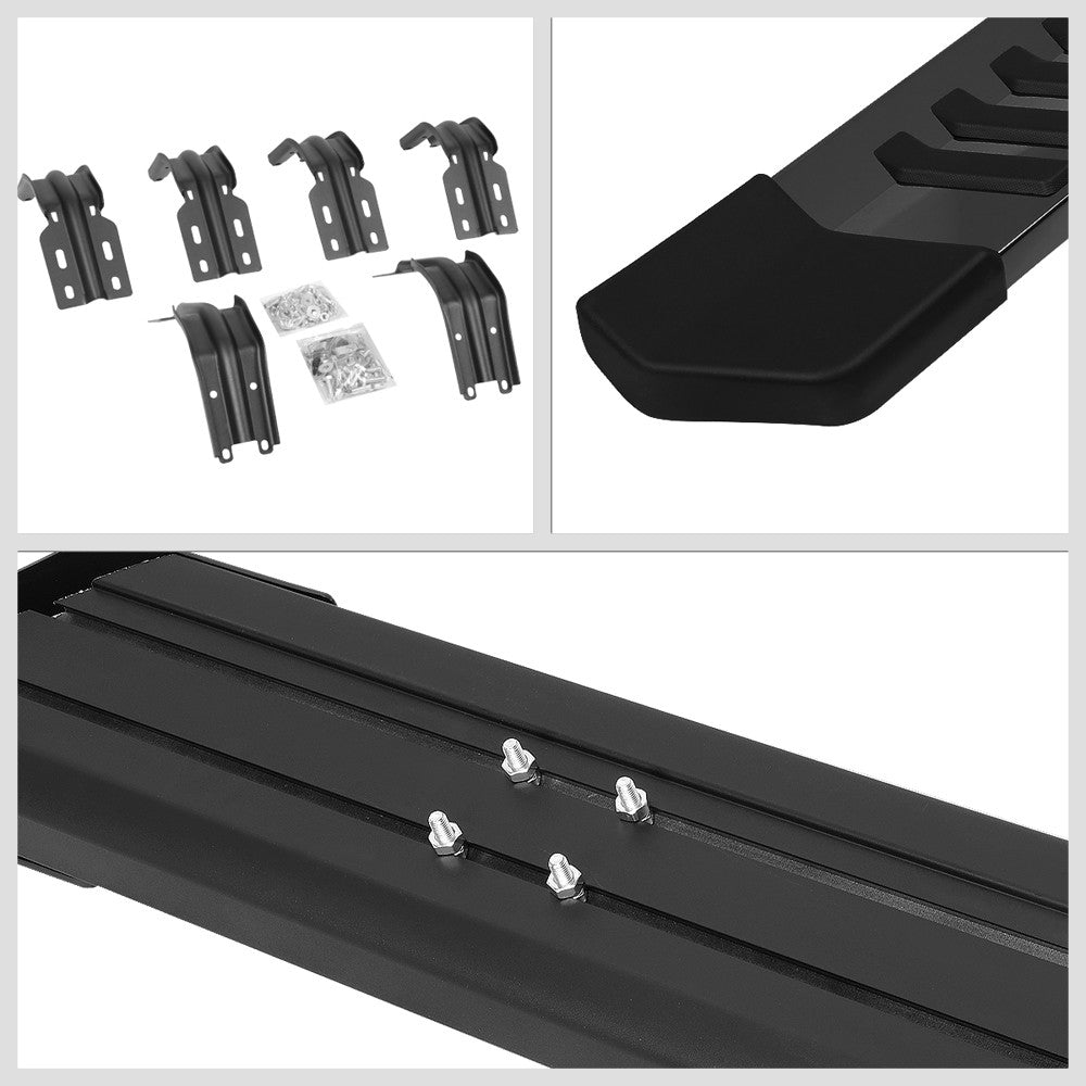 Flat Black Aluminum Running Board Nerf Bar For 99-16 Ford Super Duty Crew Cab