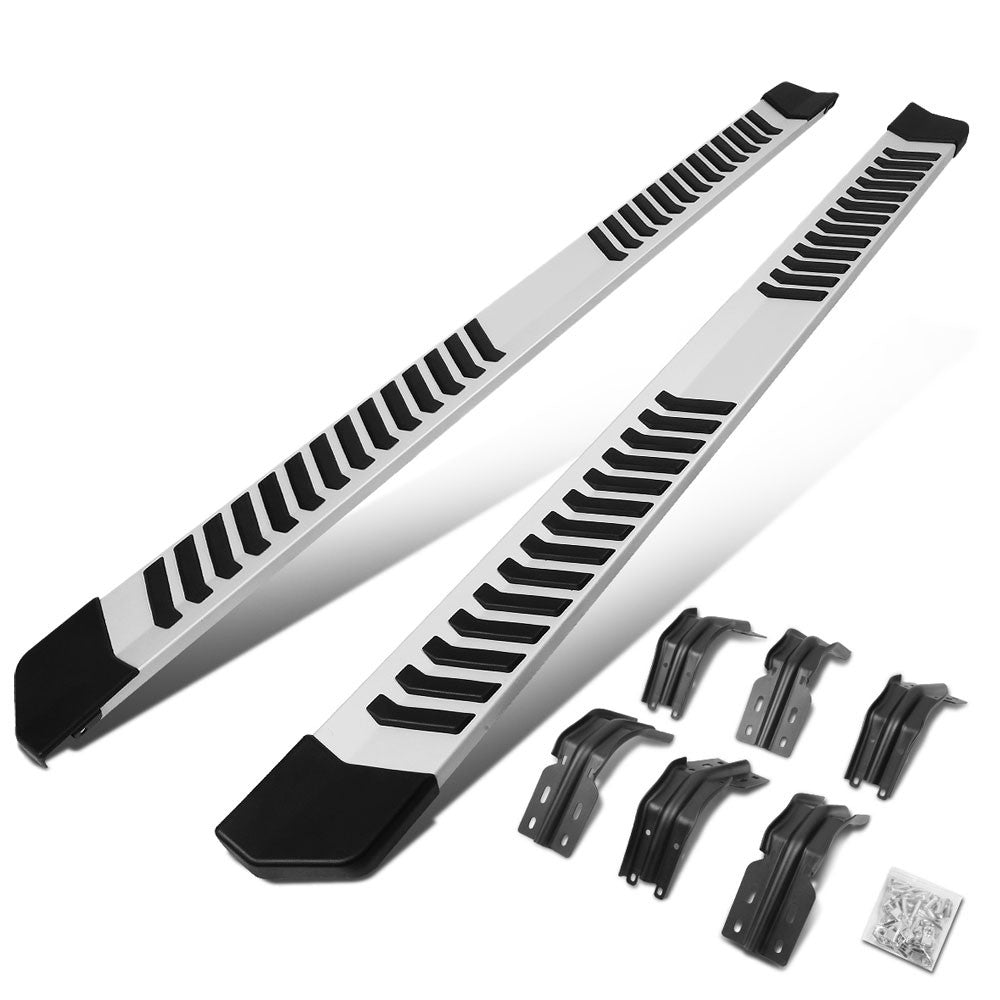 Extruded Flat Black/Silver Running Board Nerf Bar For 99-16 Ford S.Duty Crew Cab