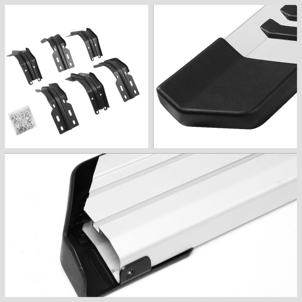 Extruded Flat Black/Silver Running Board Nerf Bar For 99-16 Ford S.Duty Crew Cab