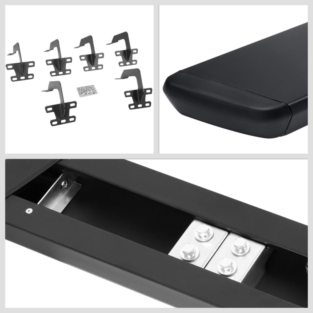 Flat Honeycomb 2 Pad Black Running Board Nerf Bar For 19+ Ram 1500 Extended Cab