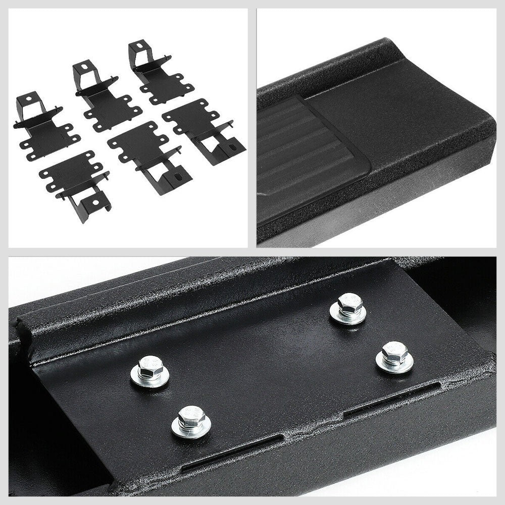 OE Retangular Style Black Running Board Nerf Bar For 18+ Jeep Wrangler JL 4Dr