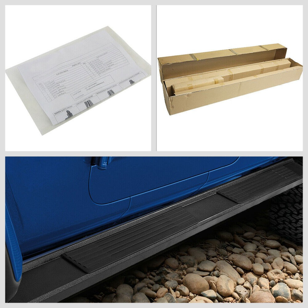 OE Retangular Style Black Running Board Nerf Bar For 18+ Jeep Wrangler JL 4Dr