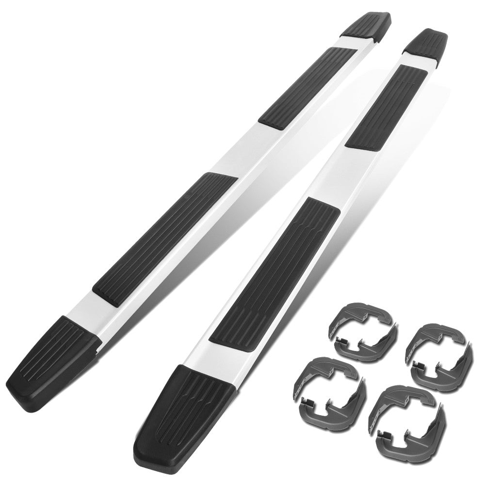 Flat Black/Silver Running Board Nerf Bar For 19+ Silverado/Sierra 1500 Crew Cab