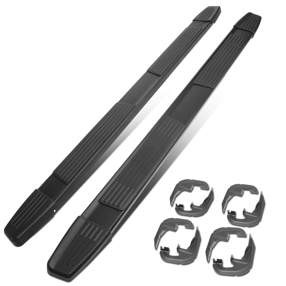 Flat/5.25 Cap Black Running Board Nerf Bar For 19+ Silverado/Sierra Crew Cab