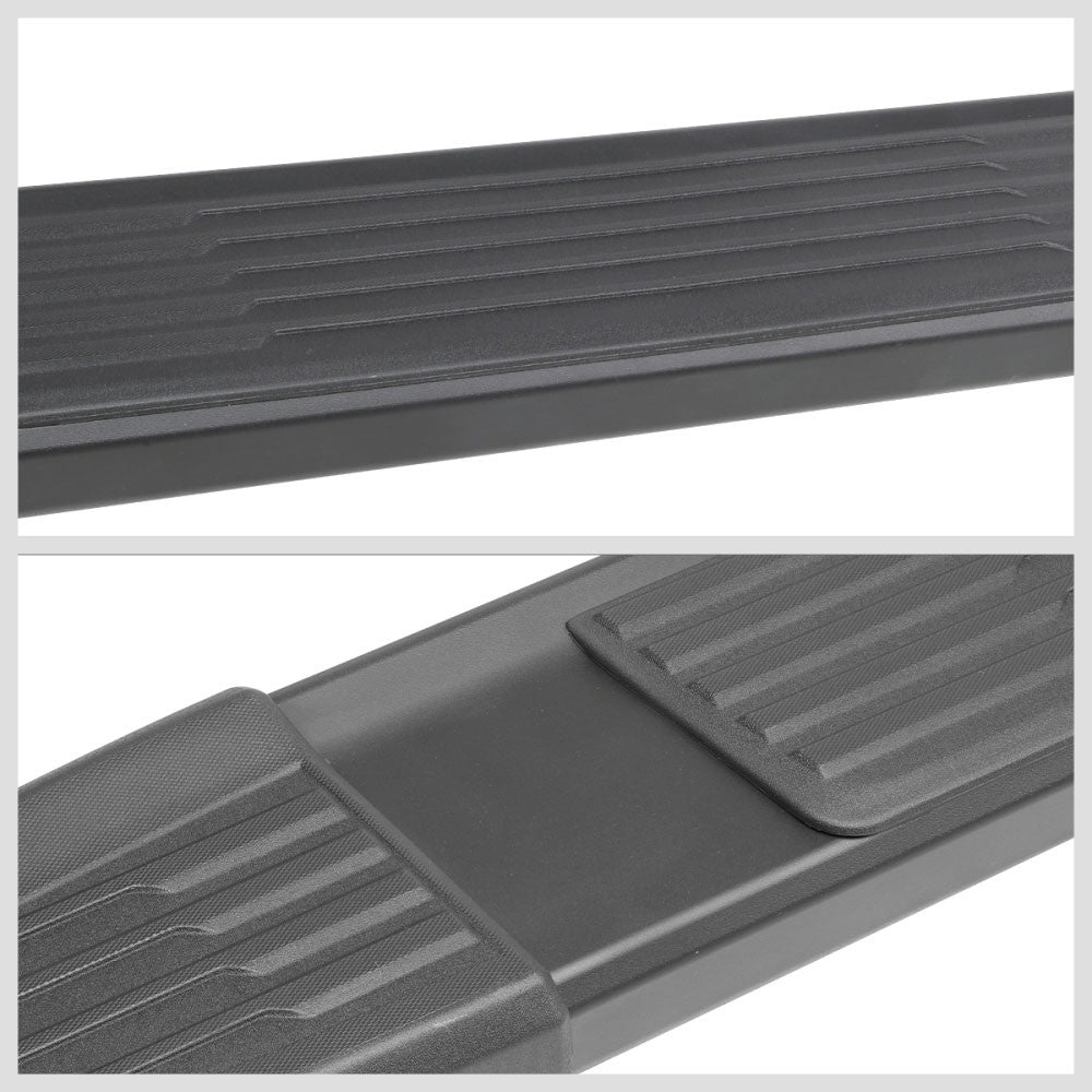 Flat/5.25 Cap Black Running Board Nerf Bar For 19+ Silverado/Sierra Crew Cab