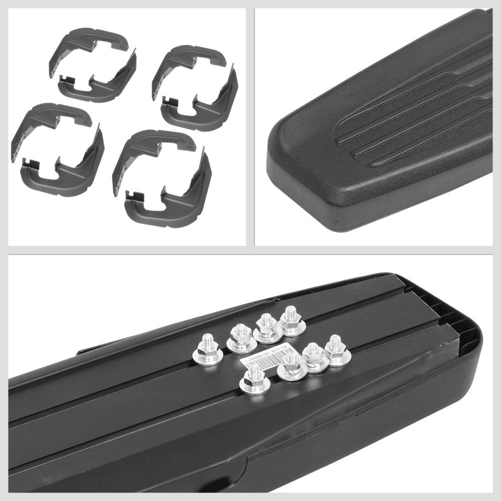 Flat/5.25 Cap Black Running Board Nerf Bar For 19+ Silverado/Sierra Crew Cab