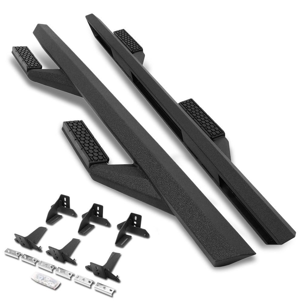Branch-Out Black Running Board Nerf Bar For 18+ Jeep Wrangler JL 4Dr Unlimited