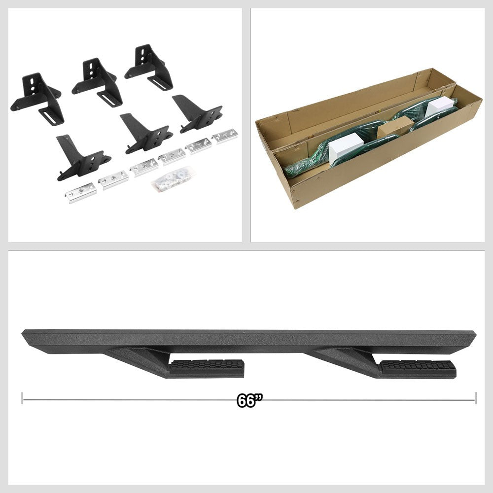Branch-Out Black Running Board Nerf Bar For 18+ Jeep Wrangler JL 4Dr Unlimited