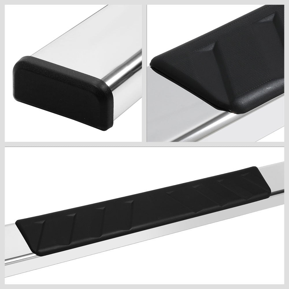 Flat Board Slant Metal Running Board Nerf Bar For 07-18 Sierra 1500 Standard Cab
