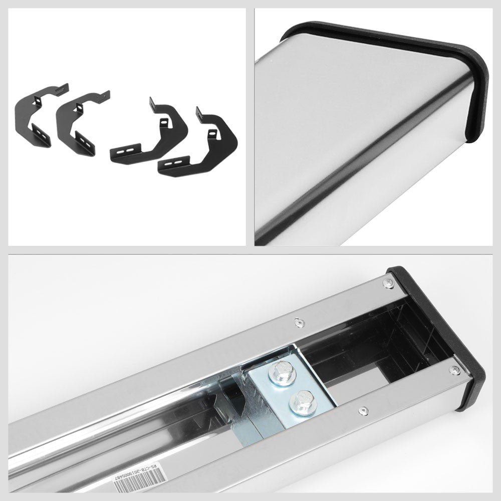 Flat Board Slant Metal Running Board Nerf Bar For 07-18 Sierra 1500 Standard Cab