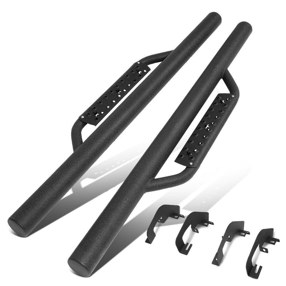 Round Drop Black Running Board Nerf Bar For 07-18 Silverado 1500 Standard Cab