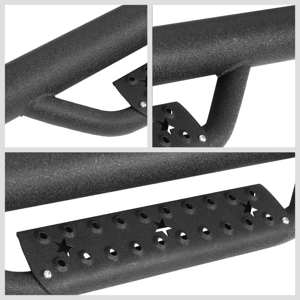 Round Drop Black Running Board Nerf Bar For 07-18 Silverado 1500 Standard Cab