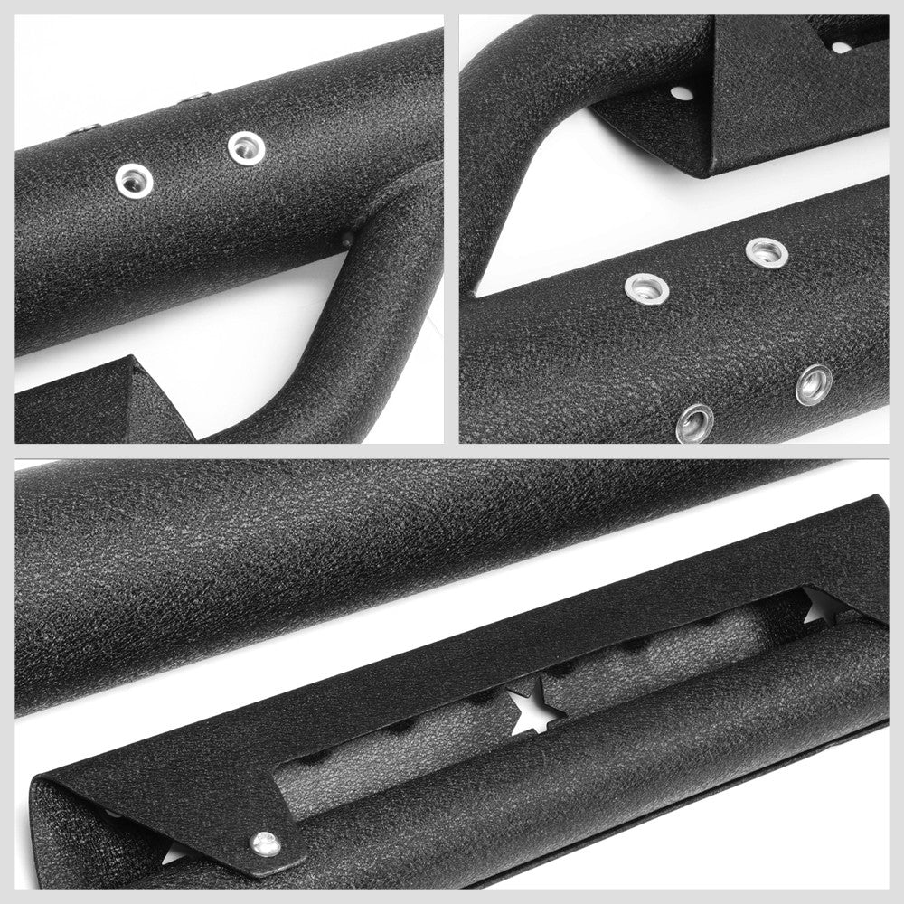 Round Drop Black Running Board Nerf Bar For 07-18 Silverado 1500 Standard Cab