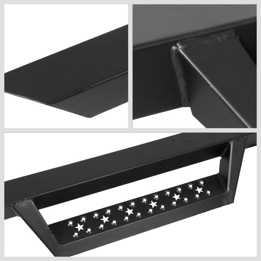 Square/Lower Cleat BLK Running Board Nerf Bar For 07-18 Silverado 1500 Crew Cab