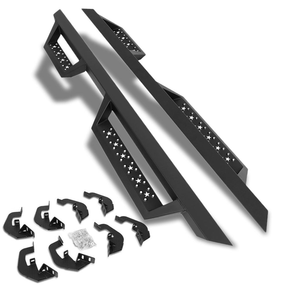 Square/Lower Cleat BLK Running Board Nerf Bar For 07-18 Sierra 1500 Extended Cab
