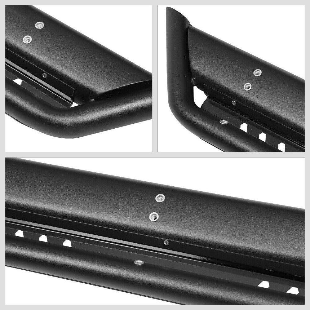 Oval Dropped Step Black Running Board Nerf Bar For 18+ Jeep Wrangler JL 4Dr