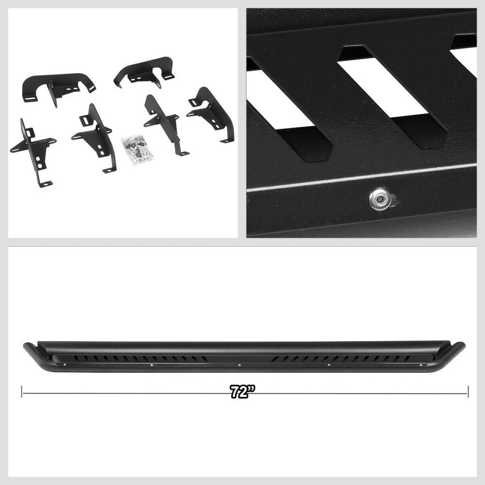 Oval Dropped Step Black Running Board Nerf Bar For 18+ Jeep Wrangler JL 4Dr