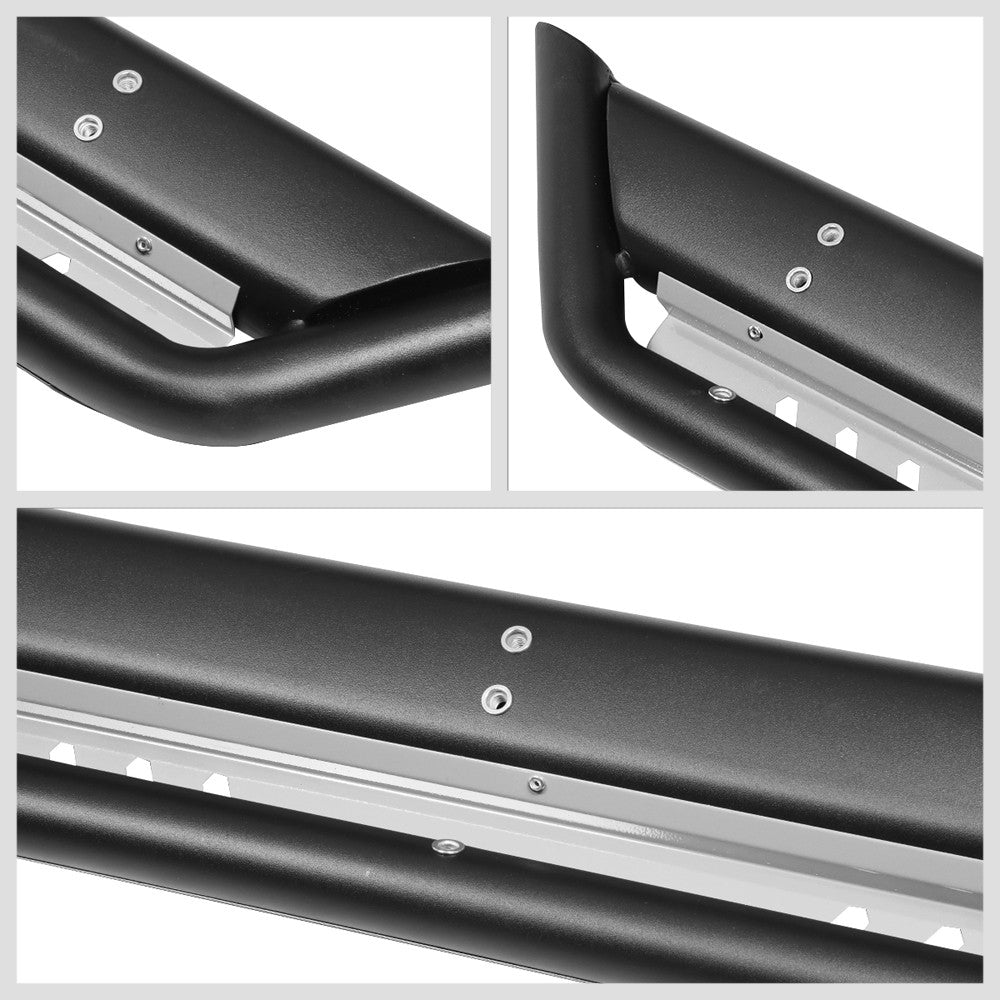 Oval Dropped Step Metal Running Board Nerf Bar For 18+ Jeep Wrangler JL 4Dr