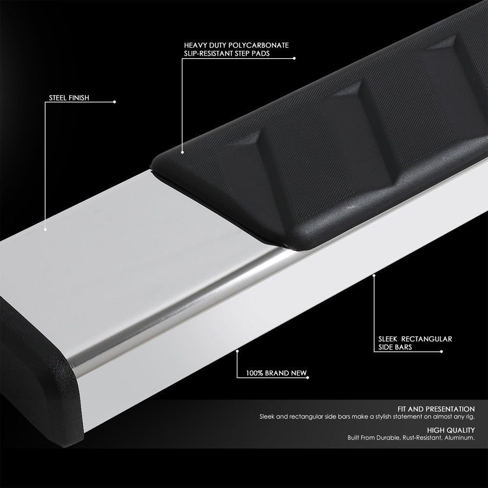 Flat Board Slant Metal Running Board Nerf Bar For 15+ F-150 P552 P702 Crew Cab