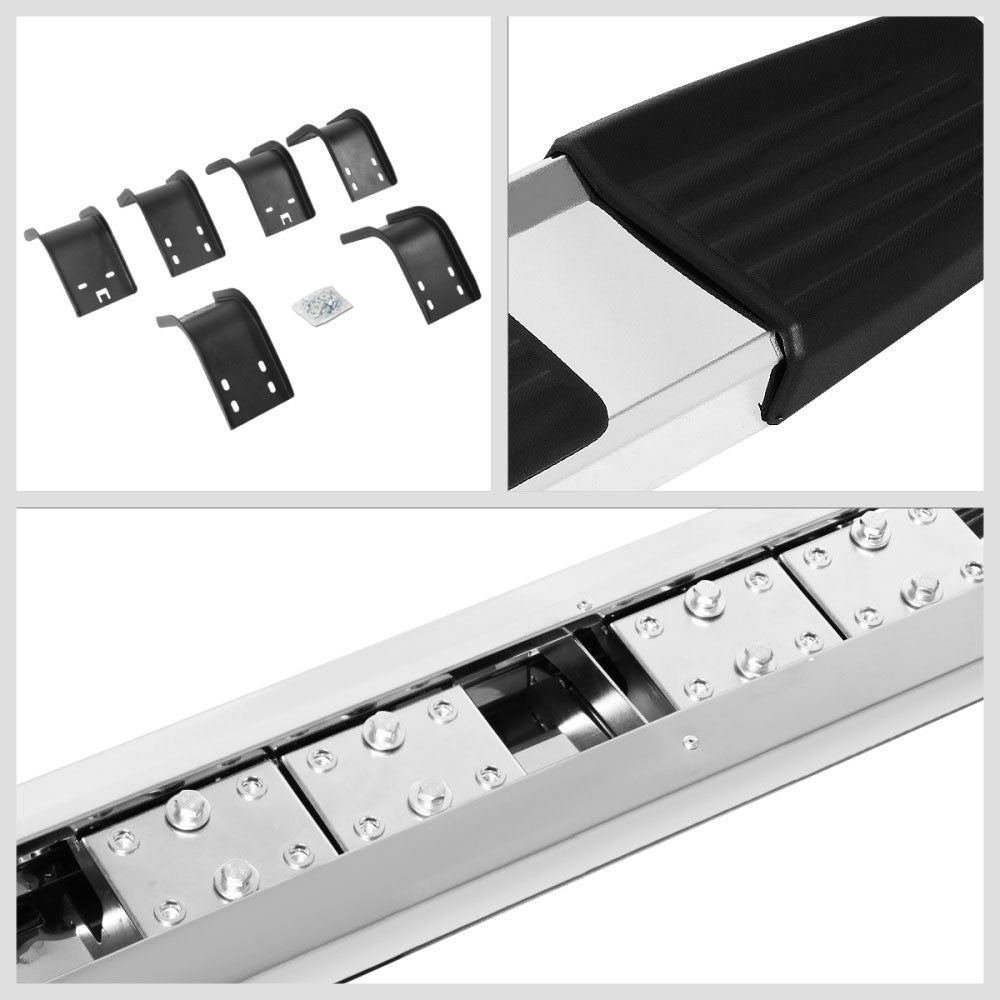 Flat Step/5.25 Cap Metal Running Board Nerf Bar For 09-18 Ram Extended Cab