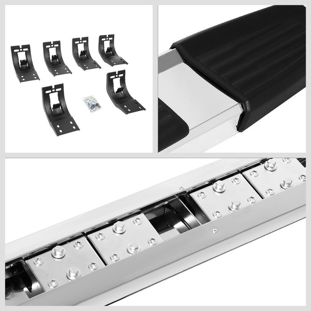 Flat Step/5.25 Cap V2 Metal Running Board Nerf Bar For 09-18 Ram 1500 Crew Cab