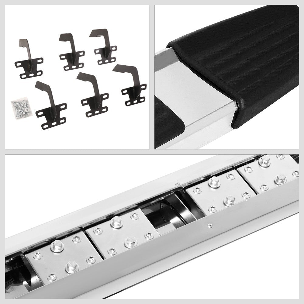 Flat Step/5.25 Cap Metal Running Board Nerf Bar For 19+ Ram 1500 Extended Cab