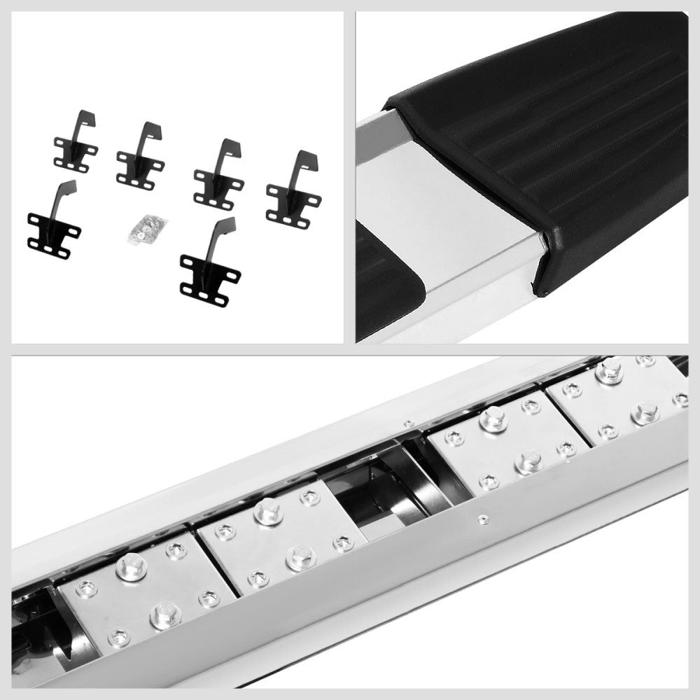 Flat Step/5.25 Cap Metal 80" Running Board NerfBar For 19+ Ram 1500 Extended Cab