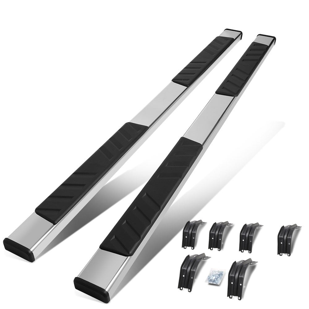 Flat Board Slant Metal Running Board Nerf Bar For 99-16 Ford S.Duty Extended Cab