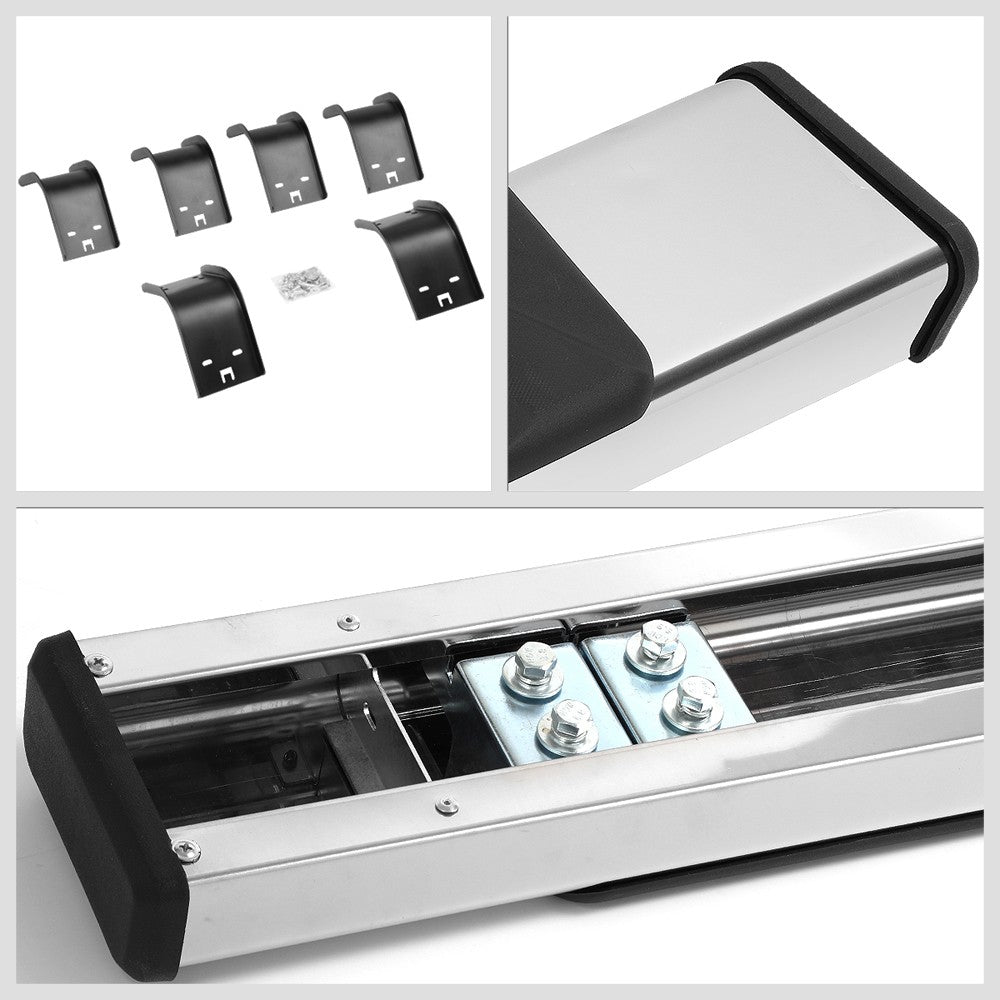 Flat Board Slant Chrome/Black Running Board Nerf Bar For 09-18 Ram 1500 Crew Cab