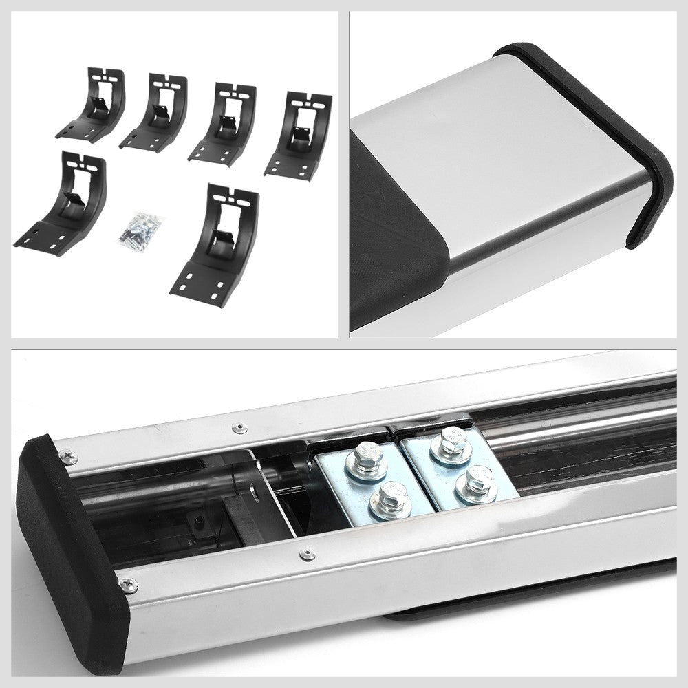 80" Flat Slant Chrome/BLK Running Board Nerf Bar For 09-18 Ram 1500 Extended Cab