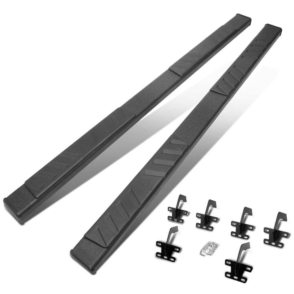 Flat Board Slant Black Running Board Nerf Bar For 19+ Ram 1500 DT Gen Crew Cab