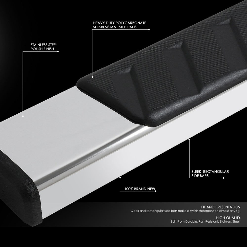 Flat Cross Pad Metal Running Board Nerf Bar For 07-21 Tundra XK50 Crew Cab