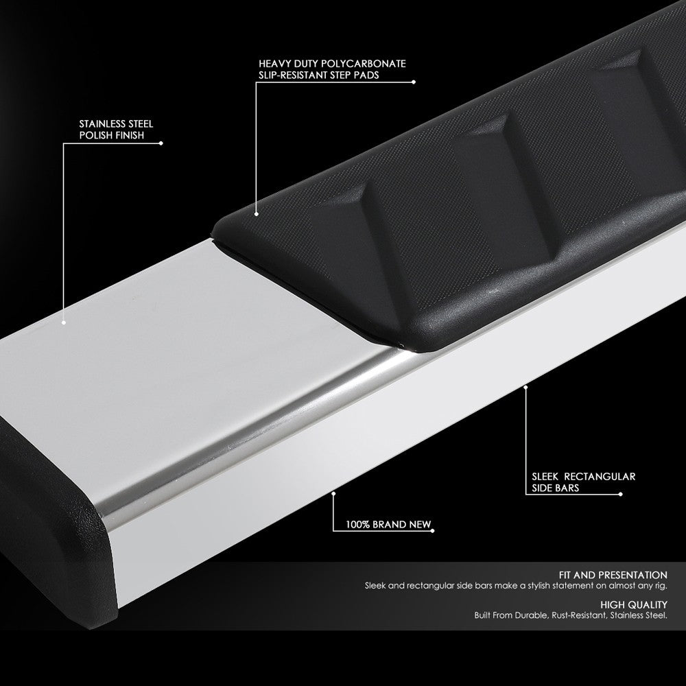 Flat Cross Pad Metal Running Board Nerf Bar For 07-17 Tundra XK50 Standard Cab