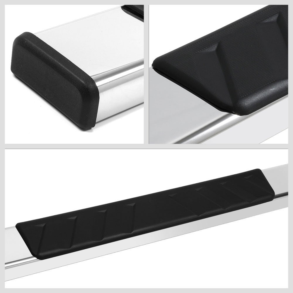 Flat Board Slant Chrome/Black Running Board Nerf Bar For 05-22 Tacoma Crew Cab