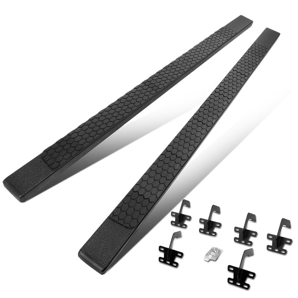 Flat Honeycomb 1 Pad Black Running Board Nerf Bar For 19+ Ram 1500 DT Crew Cab