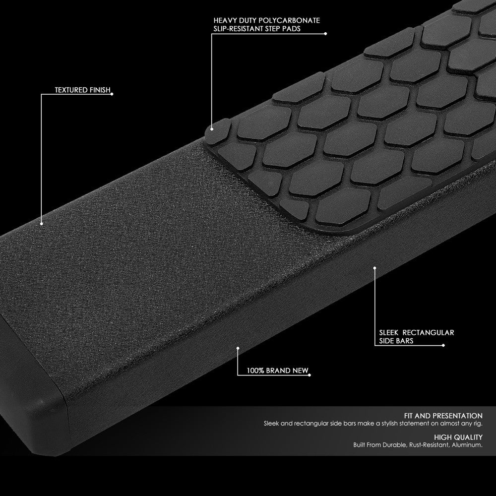 Flat Honeycomb 1 Pad Black Running Board Nerf Bar For 19+ Ram 1500 DT Crew Cab