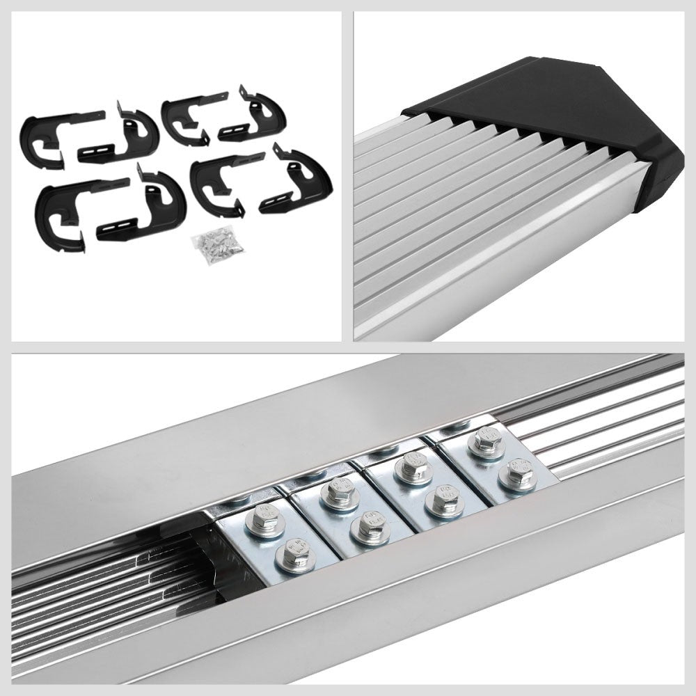 Pleated Metal Running Board Nerf Bar For 04-14 Ford F-150 Crew Cab