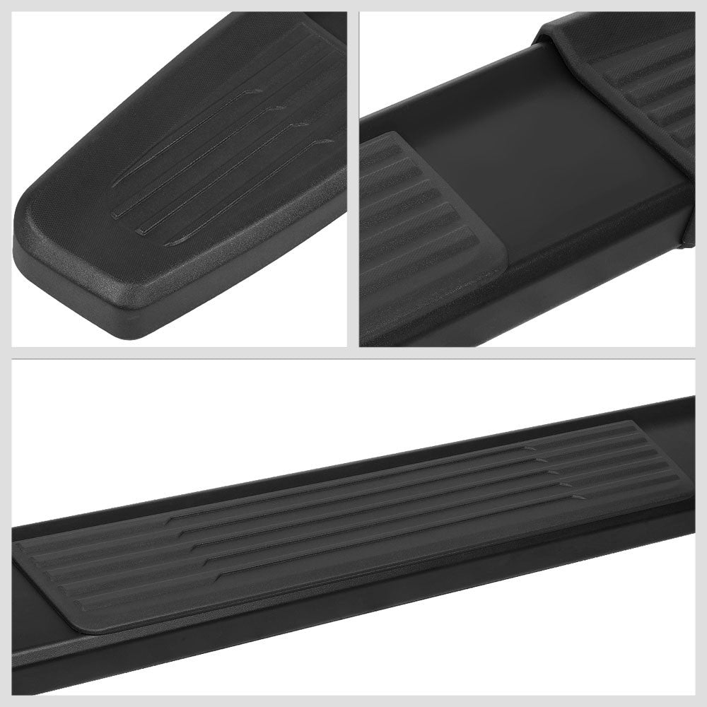 55" Black Straight Running Board For 07-19 Silverado Sierra Standard Cab