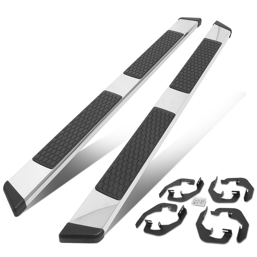 84" Metallic Honeycomb 2Pad Running Board For 07-19 Silverado Sierra Crew Cab