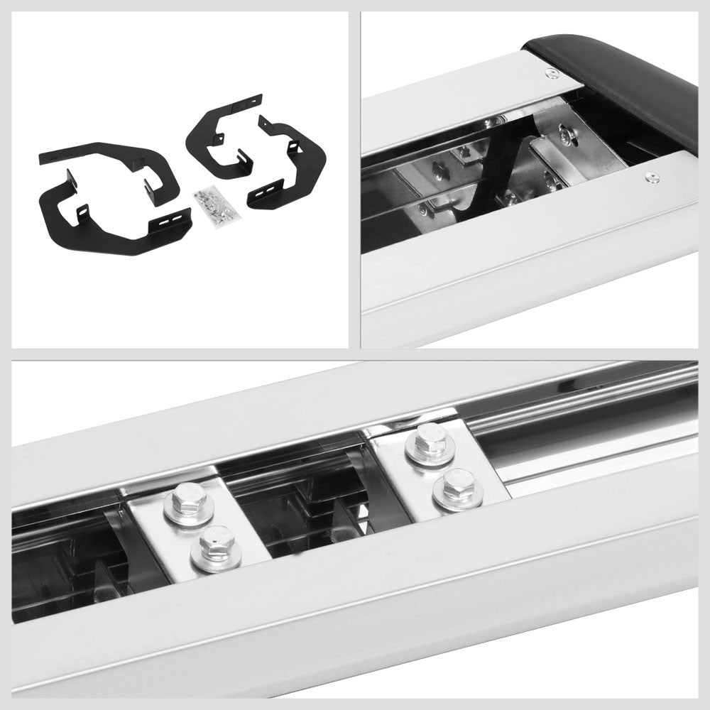 55" Metallic Honeycomb Running Board For 07-19 Silverado Sierra Standard Cab