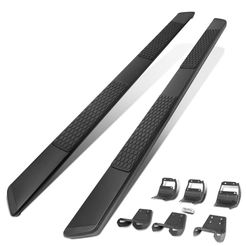 88" Black Honeycomb Slant Cap Running Board For 15+ F-150 P552 P702 Crew Cab