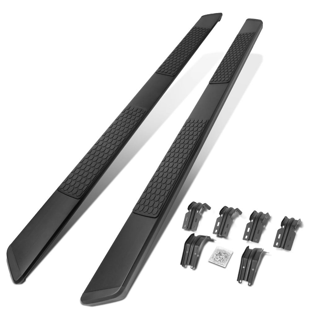 Flat Honeycomb 2 Pad Black Running Board Nerf Bar For 99-16 Ford SD Extended Cab