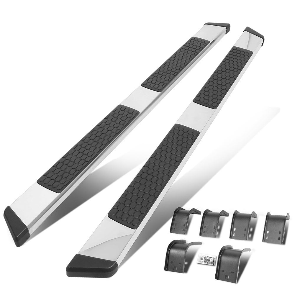 Flat Honeycomb 2 Pad Metal Running Board Nerf Bar For 09-18 Ram 1500 Crew Cab